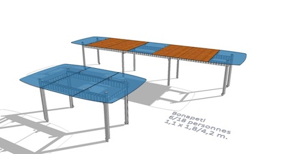 table  rallonge en verre pour runion ou salle  manger e